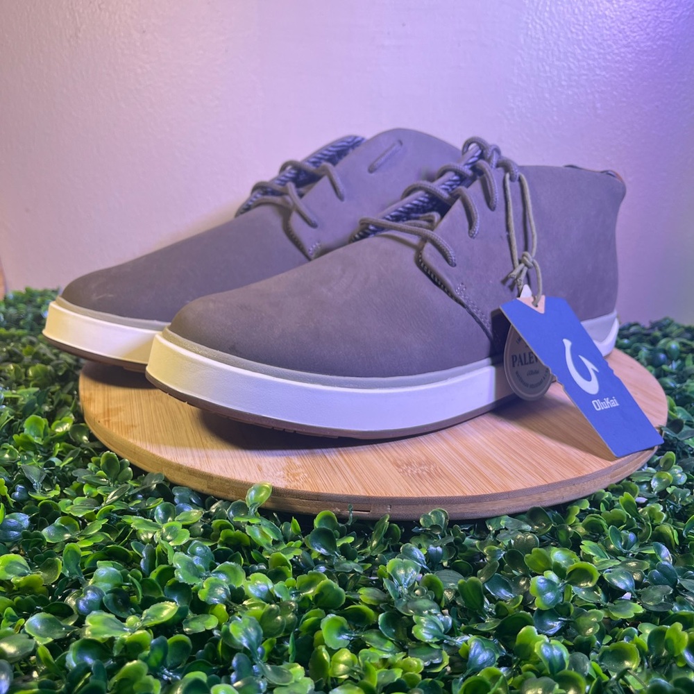 🔥 NEW OLUKAI PAPAKU ILLI CHUKKA BOOT MUSTANG NUBUCK LEATHER WATERPROOF MEN SZ 12 - Picture 2 of 10